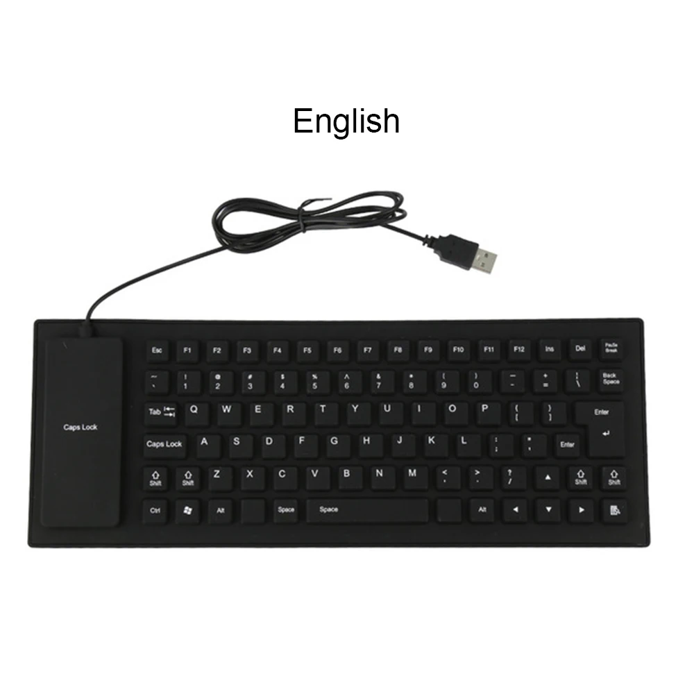 Портативная USB клавиатура английская версия Гибкая водостойкая Мягкая