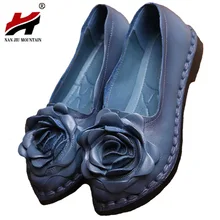 Оригинальная ручная работа; весенняя женская обувь из натуральной кожи; лоферы из воловьей кожи; Туфли народный стиль; женская обувь на плоской подошве для мам; sapato