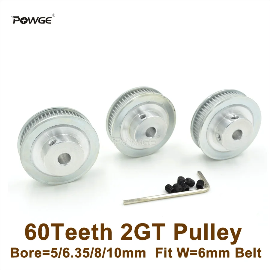 

Шкив ГРМ POWGE, 2 шт., 60 зубьев, отверстие 5-12 мм, ширина 6 мм, Ремень ГРМ GT2, детали для 3D-принтера 60 T 60 зубьев, шкив GT2