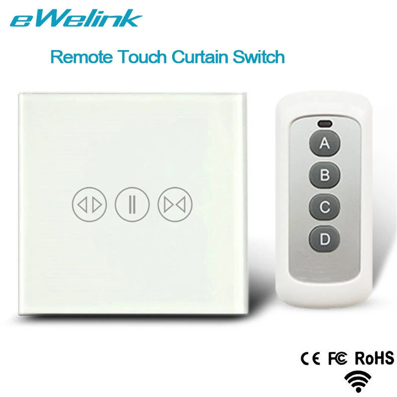 eWelink EU Standard Wireless Remote Control Curtain Switches Glass