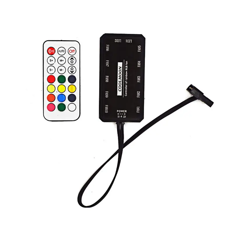 RGB Аврора Вентилятор охлаждения 120 мм 6pin контроллер/светодиодный порт RGB светодиодный кольцо для компьютера кулер для воды цвет регулируемый вентилятор радиатора - Цвет лезвия: Remote controll