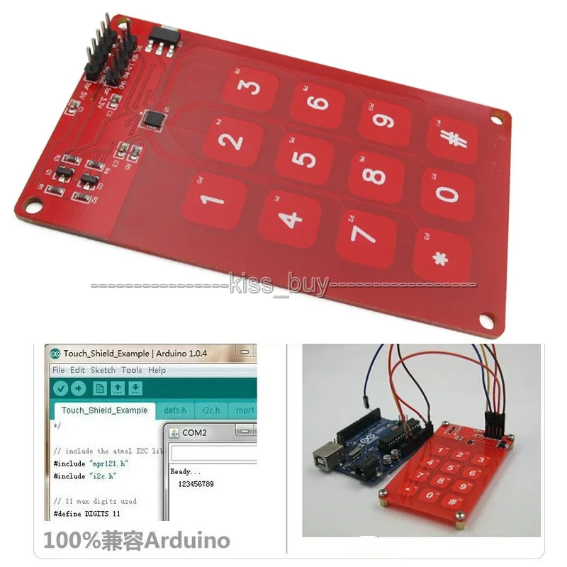MPR121 емкостная сенсорная панель модуль 3x4 12 клавиша 3V или 5V логика|module 5v|key touchkey key |