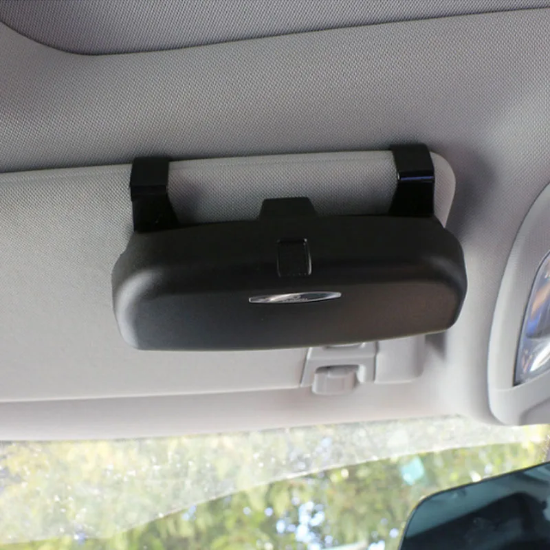 Автомобильный ABS солнцезащитный козырек очки солнцезащитные очки держатель коробка для хранения для Toyota CHR C-HR C HR Rav4 Corolla Camry Prado Аксессуары - Название цвета: Double Buckle Black