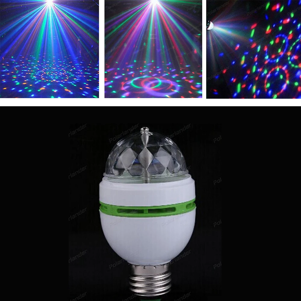 

2017 Christmas E27 LED RGB lampada AC bulb Rotating led Stage lights Magic Ball Bulb For DJ Party
