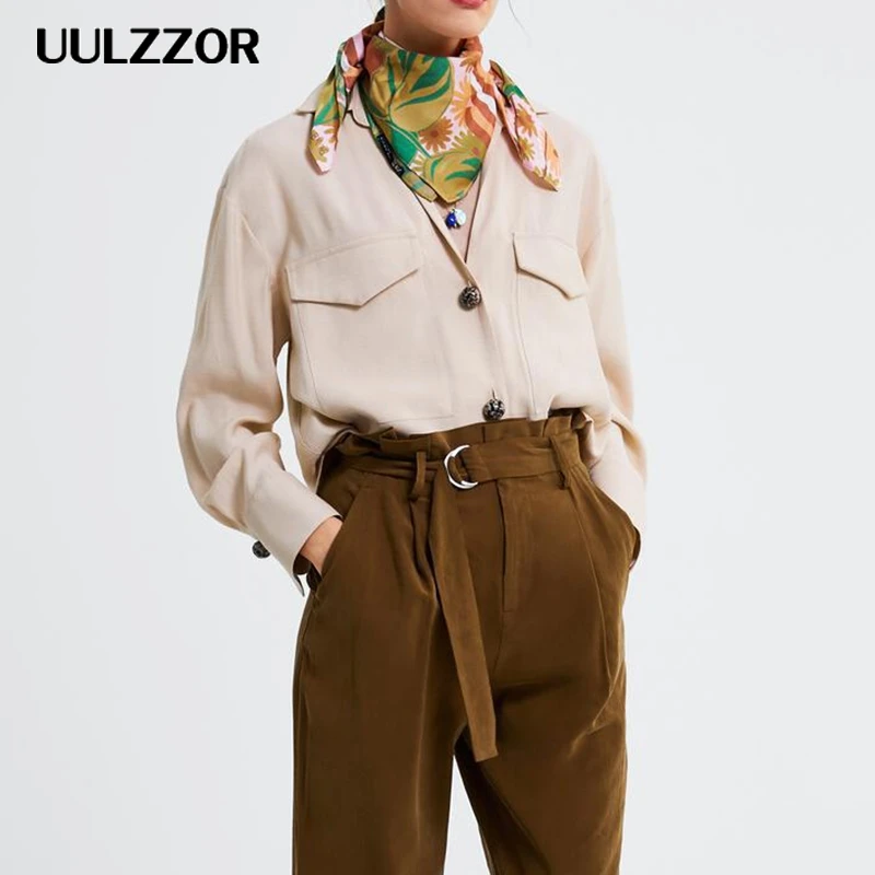 

UULZZOR Shirt Woman Long Sleeve Shirts For Women Tops And Blouses 2019 Lady Casual Women's Clothing Blusa Camisa solid Feminina