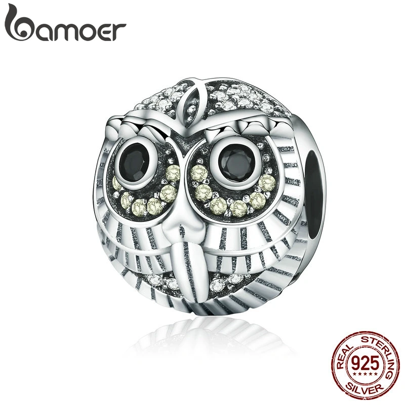 Женский браслет из серебра 925 пробы с бусинами в виде совы|authentic sterling silver|animal beadsbeads