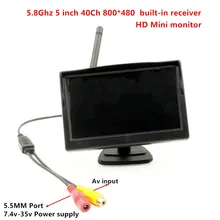 5 polegada Mini hdmi monitor 5.8g 5.8 ghz 40Ch 800*480 do monitor alta brilhante neve ZMR250 monitor embutido 5.8G receptor para fpv zangão