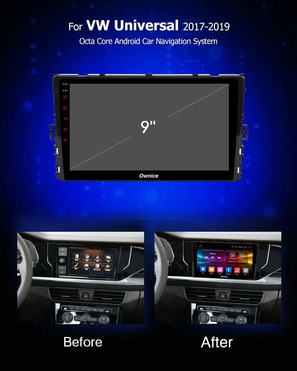 Ownice C500 + G10 Автомобильный мультимедийный плеер DVD для PASSAT гольф Tiguan ПОЛО Jetta Arteon 2017