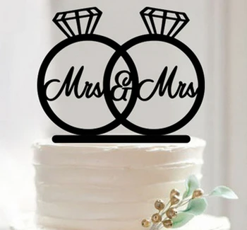 

300pcs Personalized Wedding Cake Topper Mr & Mrs Diamonds Decoration Unique Acrylic black