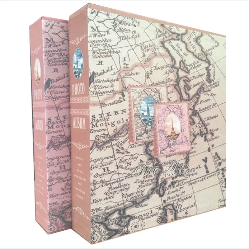 

Creative Nautical Map Photo Album 7 Inch 200 Nostalgic Album Travel Family Insert Boxed Wedding Photo Album Memory Book