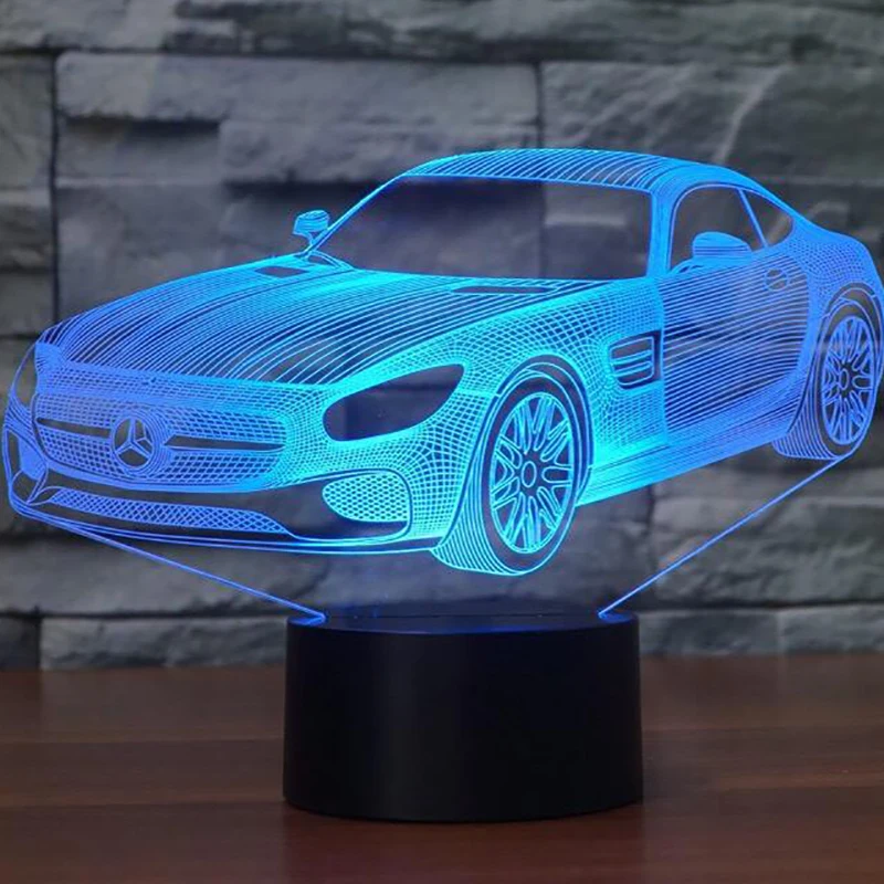 

3D LED Car Shape Night Lights Creative 7 Colors Changing Visual Vehicle Luminaria Table Lamp Sleeping Lighting Home Decor Gifts