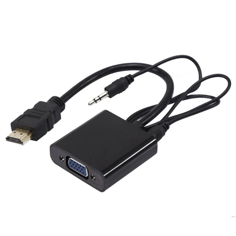 Adaptador de HDMI a macho a famoso convertidor adaptador 1080P Digital a analógico Video Audio 3,5mm Cable Audio para ordenador portátil Tablet|Cables - AliExpress