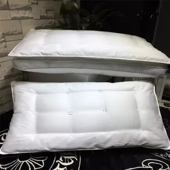 

Luxury Silk & Duck Down Filler Pillow Size 48X74CM 100% Cotton White Home Decorate Bedding Pillow 5 Star Hotel Luxury Pillow 1pc