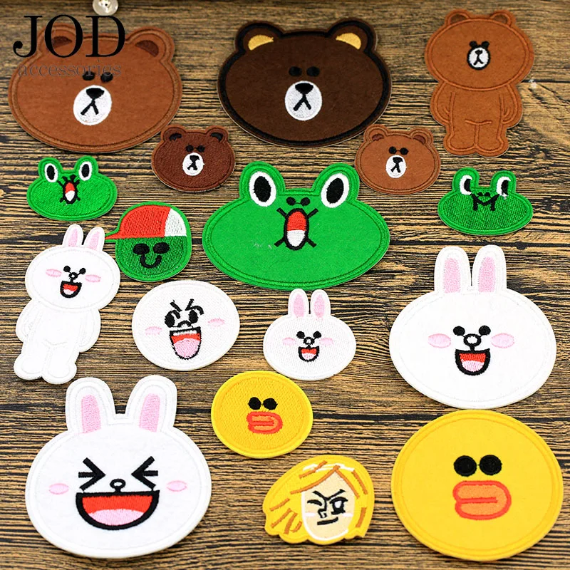 

JOD 27PCS/Lot Mixed Rabbit Frog Embroidery Patch Applqiue for Clothes Sticker Badge Iron on Embroidered Patches for Clothing DIY