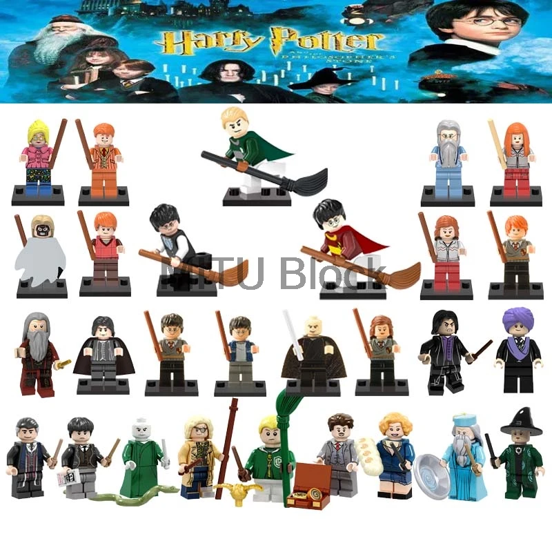 

Legoinglys Harry Potter Figure Hermione Ginny Ron Weasley Lord Voldemort Draco Malfoy Luna Building Blocks Christmas gift Toys