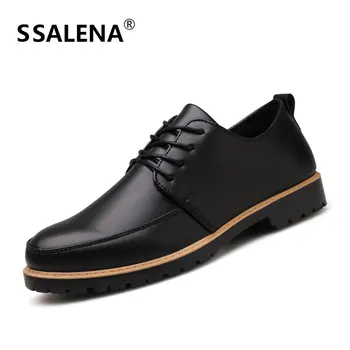 

Spring Autumn Formal Flats Shoes For Men High Quality Leather Casual Shoes Male Lace Up Wedding Party Oxfords Shoes #B1812