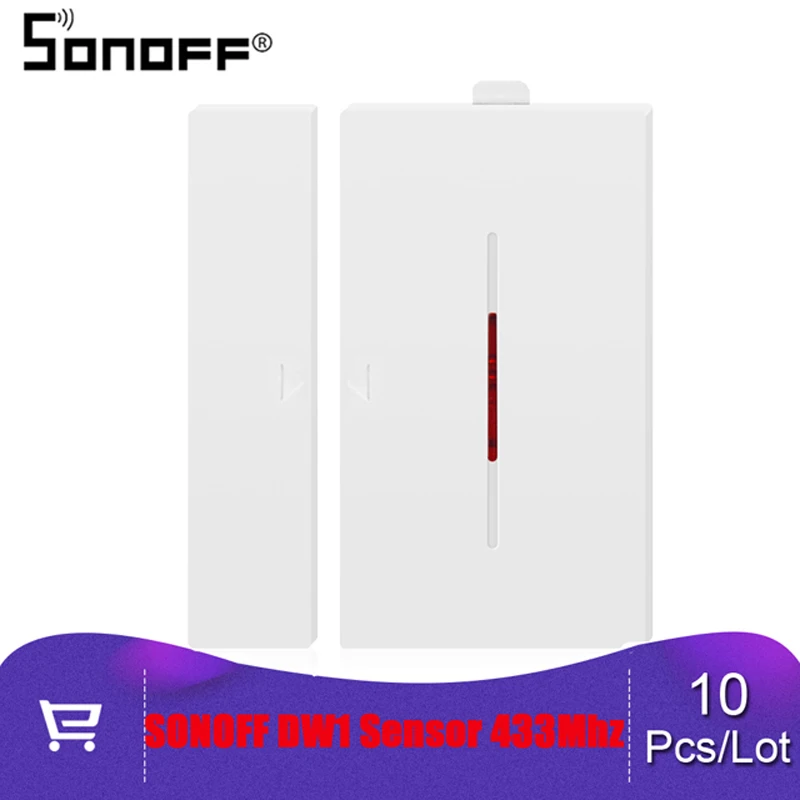 10 шт./лот SONOFF DW1 Сенсор 433 МГц дверная оконная сигнализация Сенсор Беспроводной автоматизации Противоугонная сигнализация для умная охранная сигнализация Системы