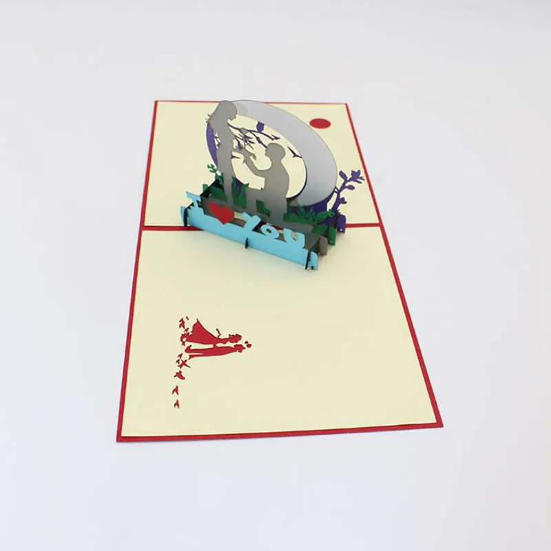  3D High Quality Handmade Valentine's Day Boy Show Love Man Propose Paper Invitation Greeting Cards  - 32999823788