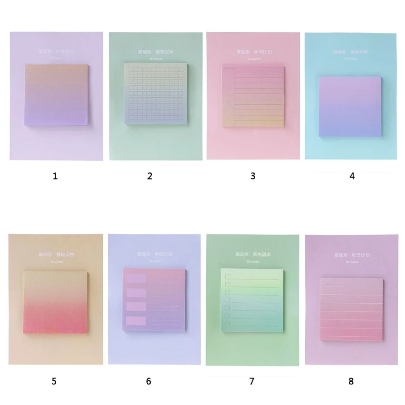 

1 Pc /30 Sheets High Quality Memo Pad Rainbow Northern Europe Memo Pad Paper Sticky Notes Notepad Stationery Supplies