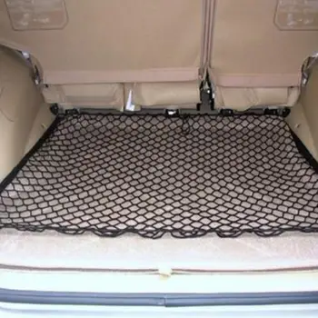 

Net in the trunk of the car storage Elastic Nylon Net Pouch Mesh Debris Bags Rear Cargo Storage Bag With 4 Hooks car accessories