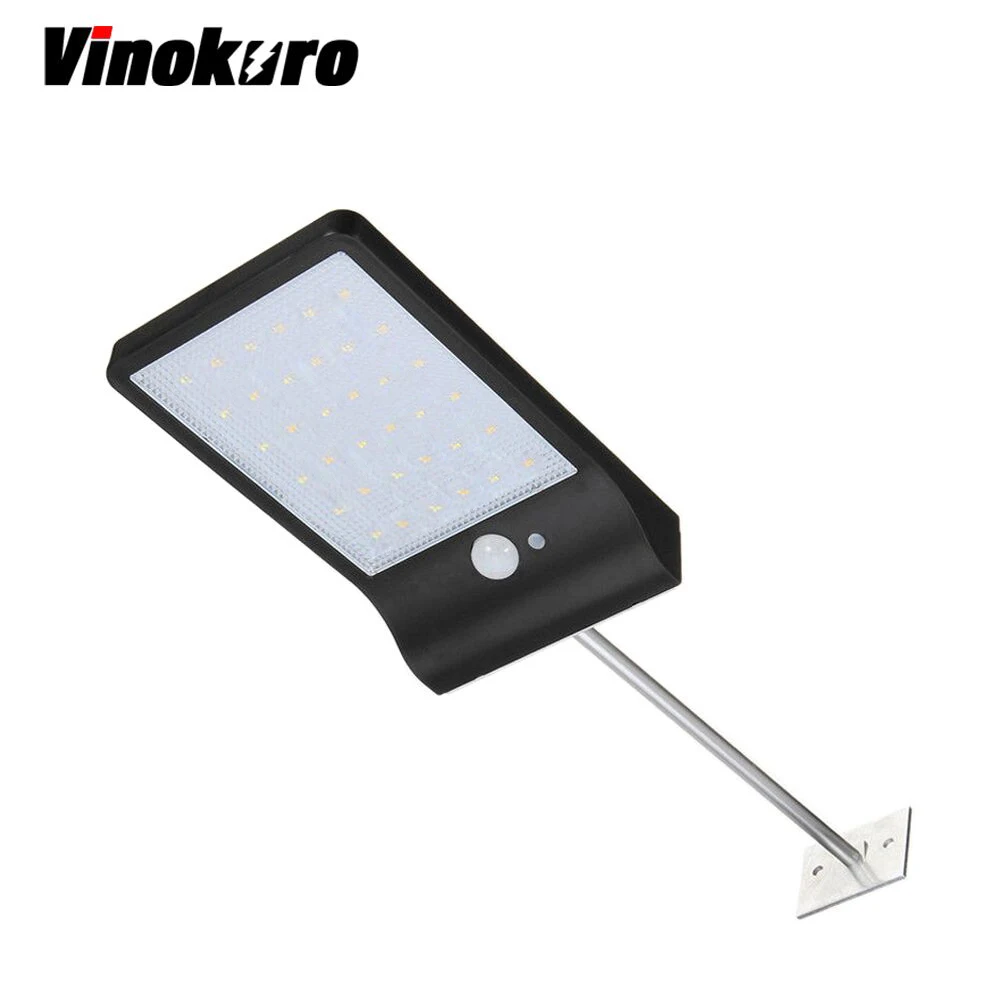 

36/48LED Remote Control To Adjust Warm/Cold White Solar Power Street Light Outdoor Sports Induction Garden Decorative Wall Lamp