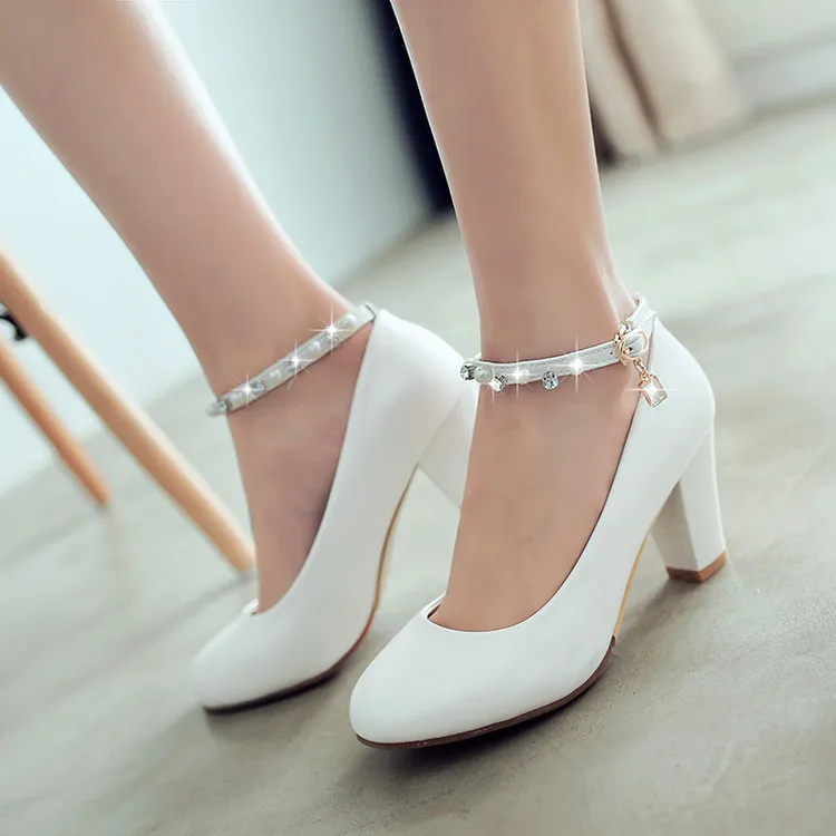 Word Buckle Women High Heels Shoes 