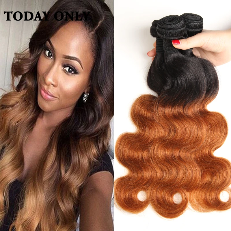 Ombre Blonde Peruvian Virgin Hair Body Wave Two Tone 1b 30 Wet And
