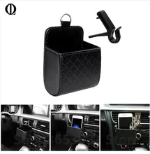 Painel De Couro Pendurado Organizador Saco Caixa de Saída de Ar do carro Universal Suporte Do Telefone Móvel No Interior Do Automóvel Acessórios Do Carro