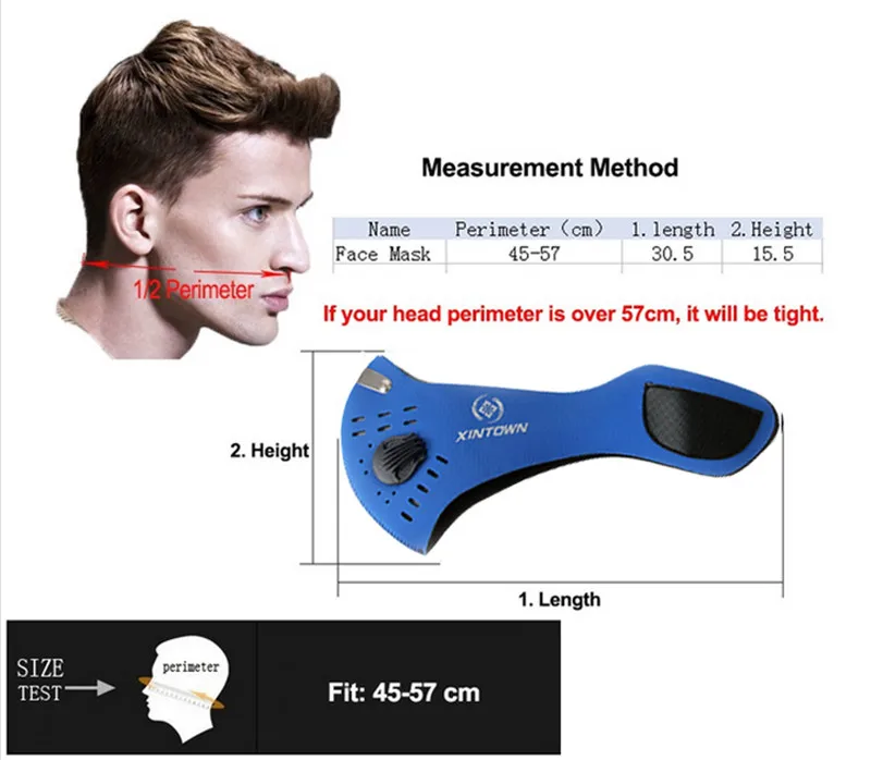 Máscara facial p/ ciclismo