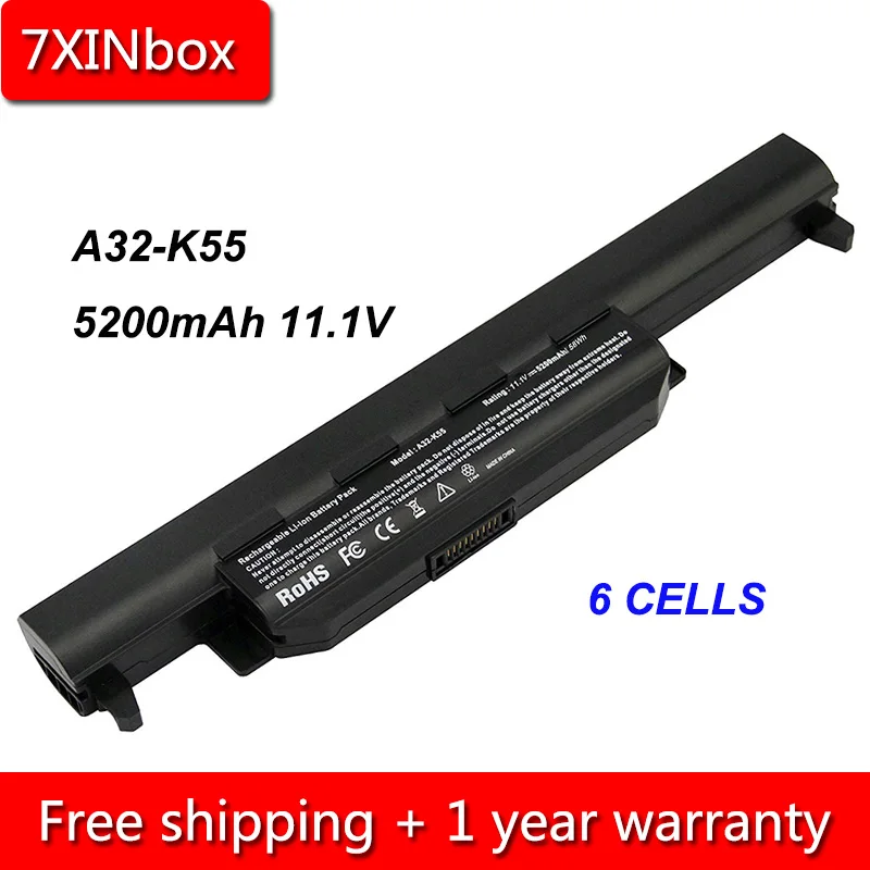 7 xinbox 6cell 5200 мАч A32-K55 A33-K55 A41-K55 Аккумулятор для ноутбука ASUS A45 A55 A75 K45 K55 K75 X45 X55 X75 R400 R500 R700 U57