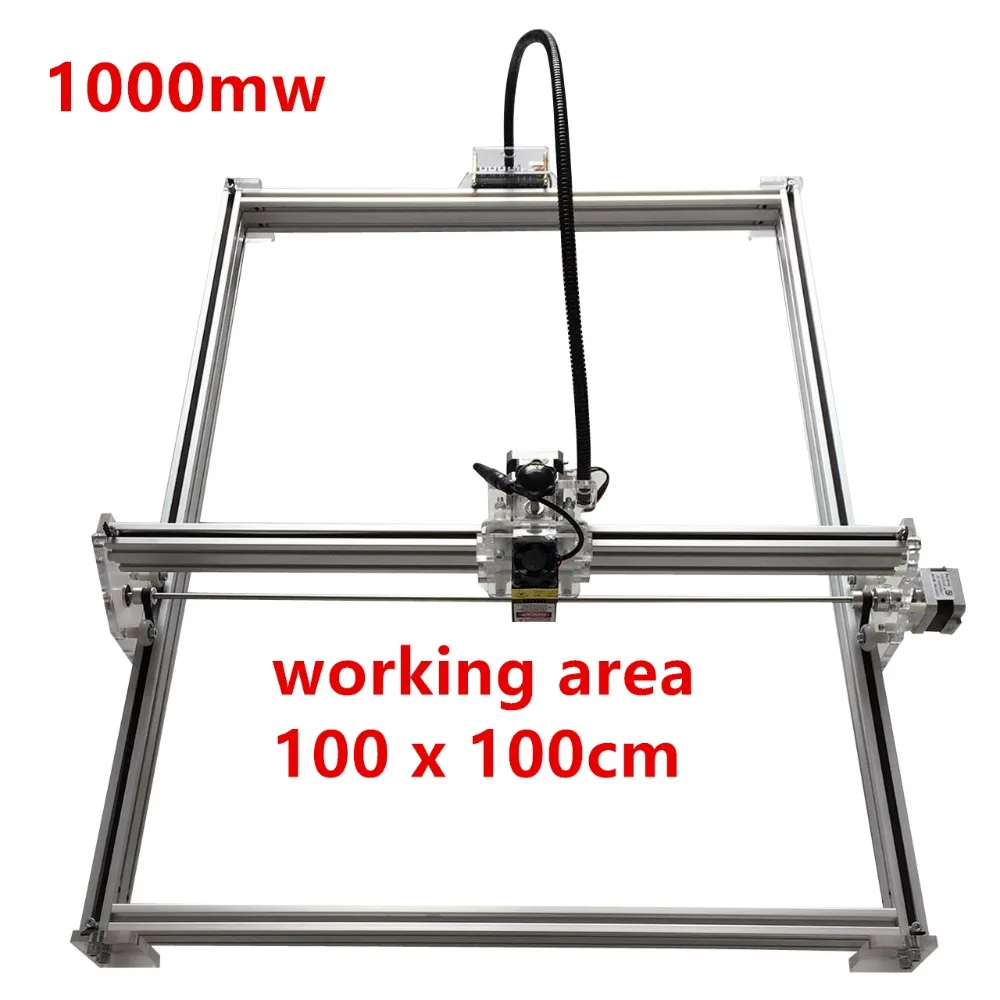 1000mw Mini desktop DIY Laser engraving engraver cutting machine Laser Etcher CNC print image of 100*100cm big working area 