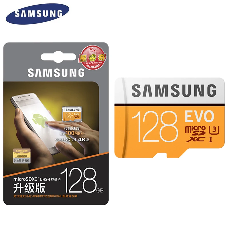 SAMSUNG EVO карты памяти 16 Гб, 32 ГБ SDHC 64 GB 128 GB SDXC TF флэш-карты Micro SD карты UHS-I Class10 C10 U3 для смартфонов