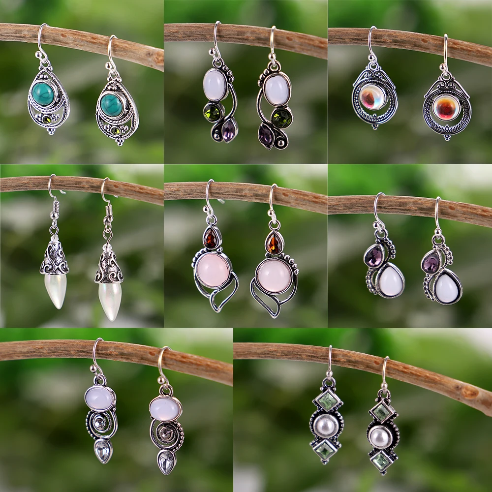 Fashion Bohemia Long Tassel Colourful Zircon Imitation Pearls Earrings Women Geometric Irregular Metal Female Jewelry | Украшения и