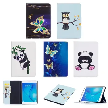

Fashion Stand PU Leather Case For Samsung Galaxy Tab A 9.7 inch SM T550 T551 T555 Beautiful Painted tablet Shell Cover #D