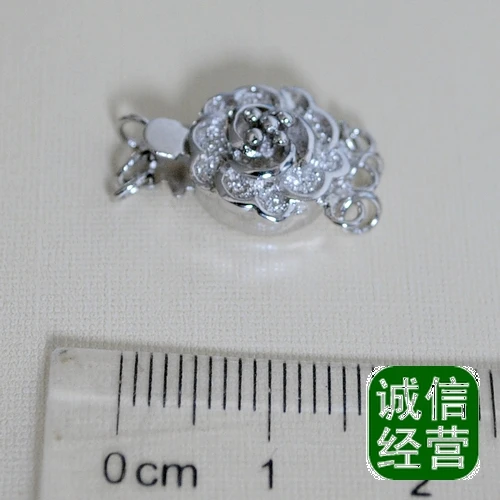 Оптовая 10 ШТ. серебряные двухместный pearl plum пряжки ожерелье кнопки застежка браслета в форме цветка пряжки