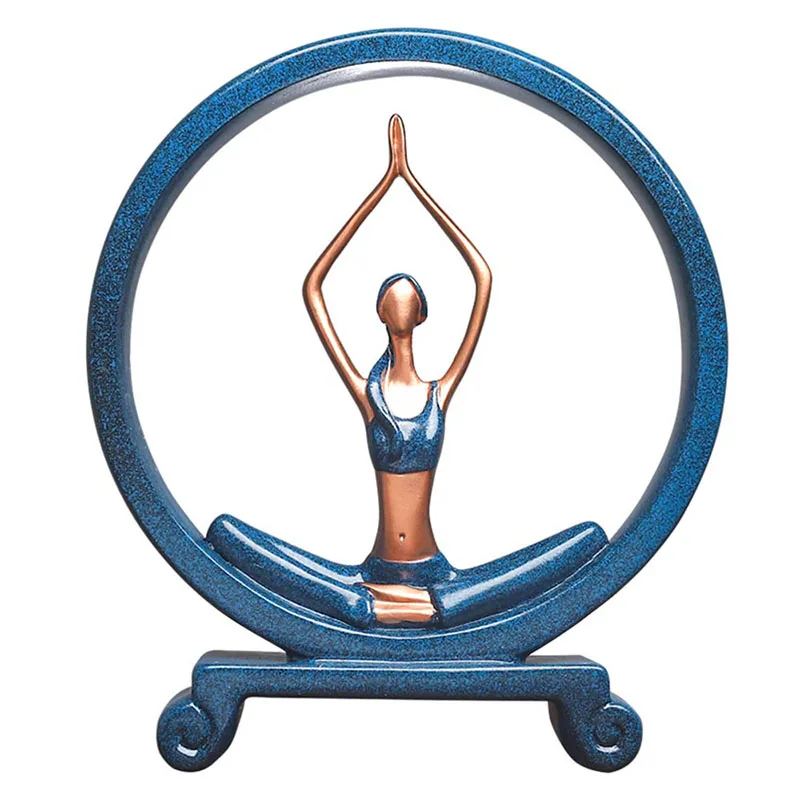 

Strongwell Creative Blue Yogo Girl Resin Craft Ornaments Decoration Accessories Figurines Home Room Decor Birthday Gift Kids Toy