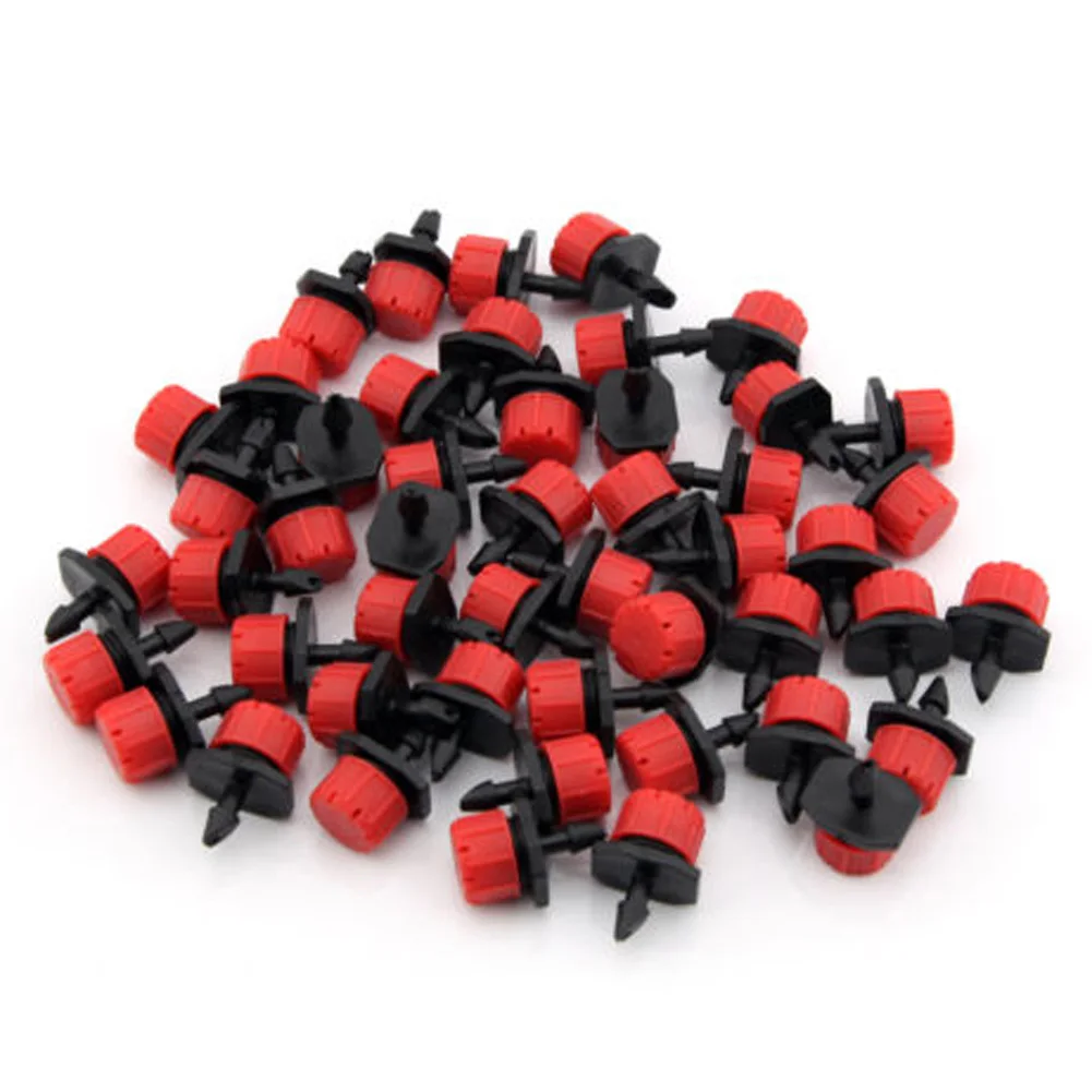 

1/4'' Hose Irrigation Watering Dripper Sprinkler Adjustable 50pcs/set Home Garden universal Micro Flow Drip