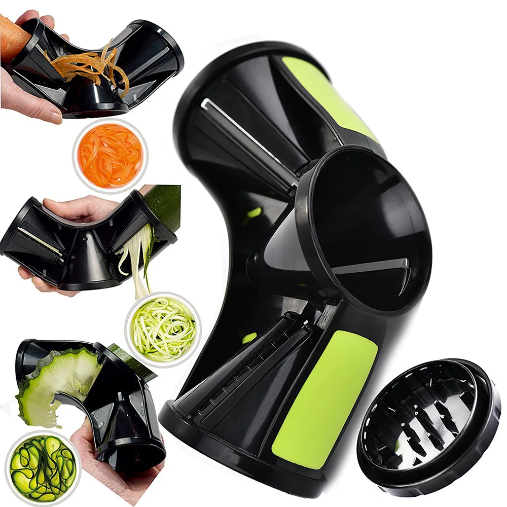 3в1 спиральный овощерезка паста производитель спирализатор Veggie Cutter спагетти Spiralizer нож для нарезания соломкой кухонный гаджет посуда