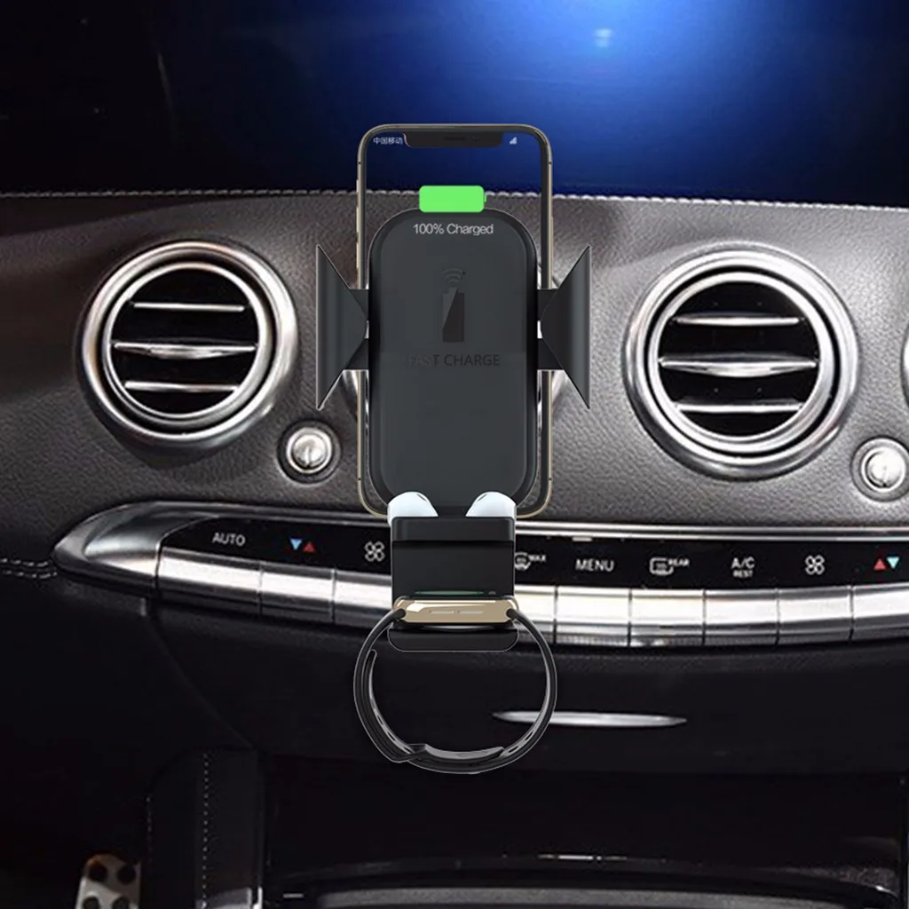 

Automatic Clamping Wireless Car Charger Fast Charging For iPhone For Apple Watch 1 2 3 4 for Apple original headphon