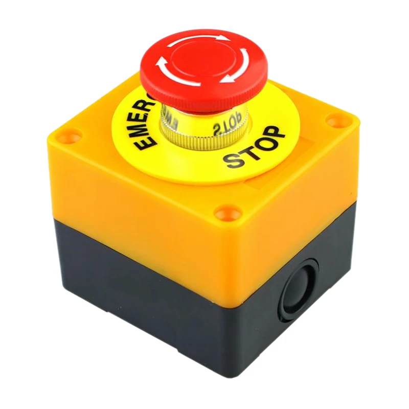 

2Pcs Red Mushroom Emergency Stop Shut Off Push Button Switch No + Nc 22Mm Cnc Gecko