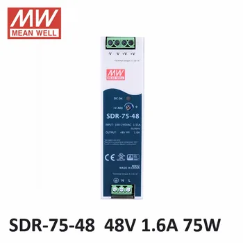 

Original MEAN WELL SDR-75-48 single 1.6A 48V DIN Rail Power Supply 86-264VAC input 48V DC 75W DR industrial power supply CE UL