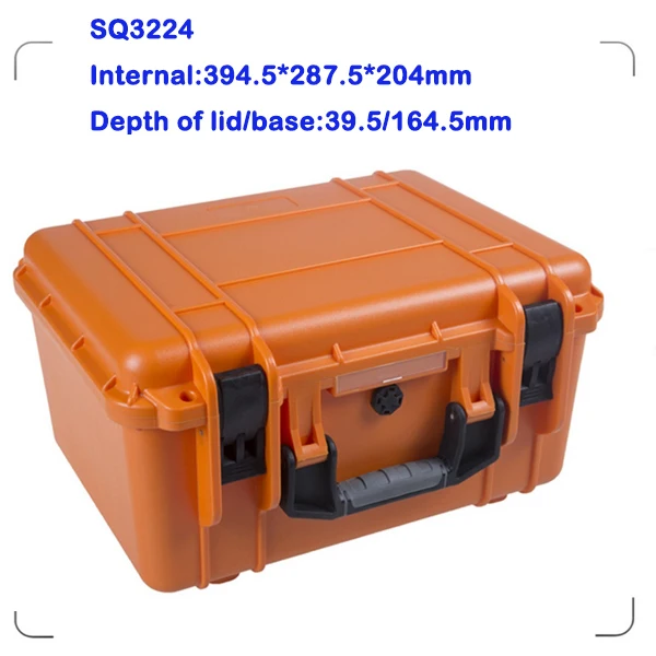 dustproof watertight plastic transport case for tools with uncut foam