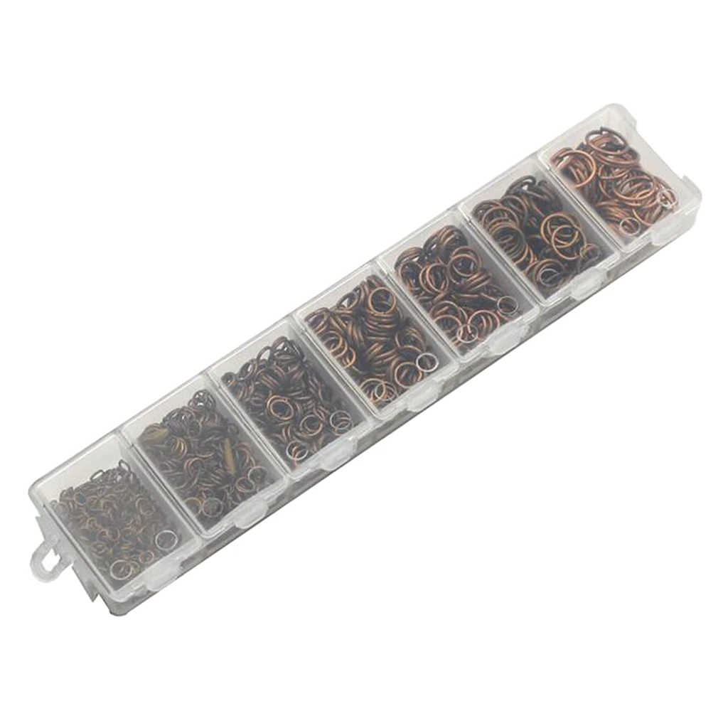 1450 Pieces 3/4/5/6/7/8/10mm DIY Jewelry Findings Single Loop Round Open Jump Rings Findings Accessories