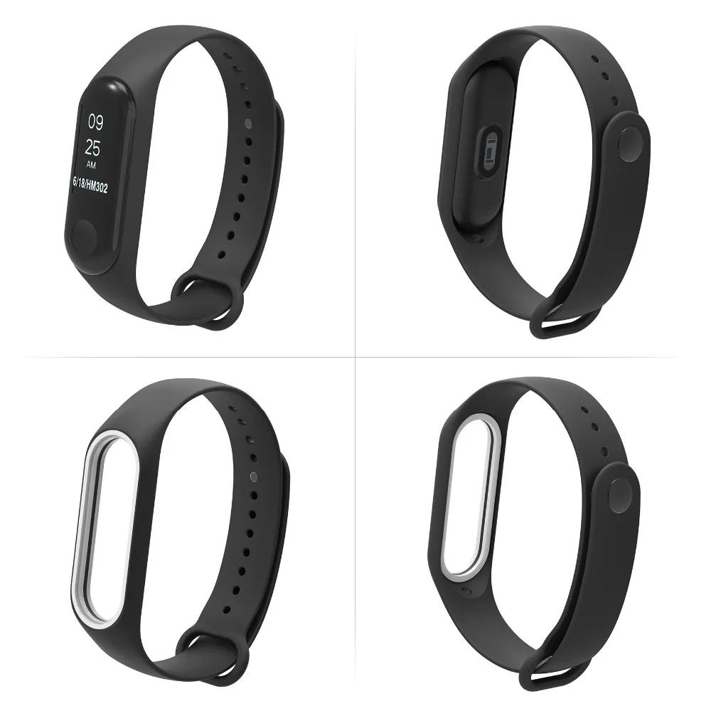 Умный Браслет Xiaomi Mi Band 3 браслет ремешок для fitbit Смарт Силиконовые браслеты на