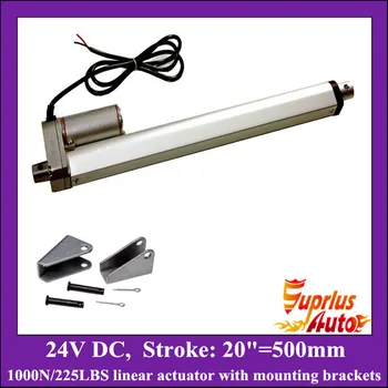 

20inch/ 500mm stroke 24v linear actuator with mounting bracket, 1000N/100KGS load electric linear actuator