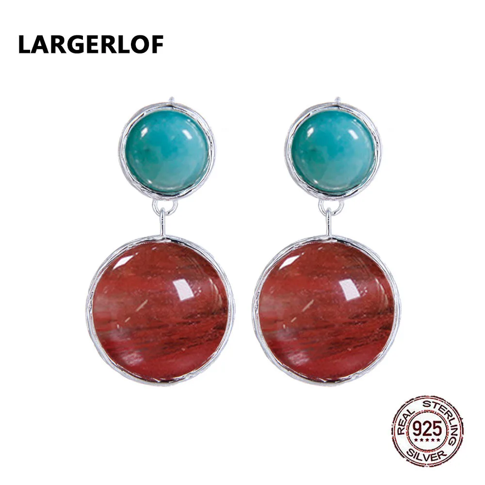 

LARGERLOF Earrings Silver 925 Women Crystal earrings Handmade Silver 925 Jewelry Vintage Earrings ED49300