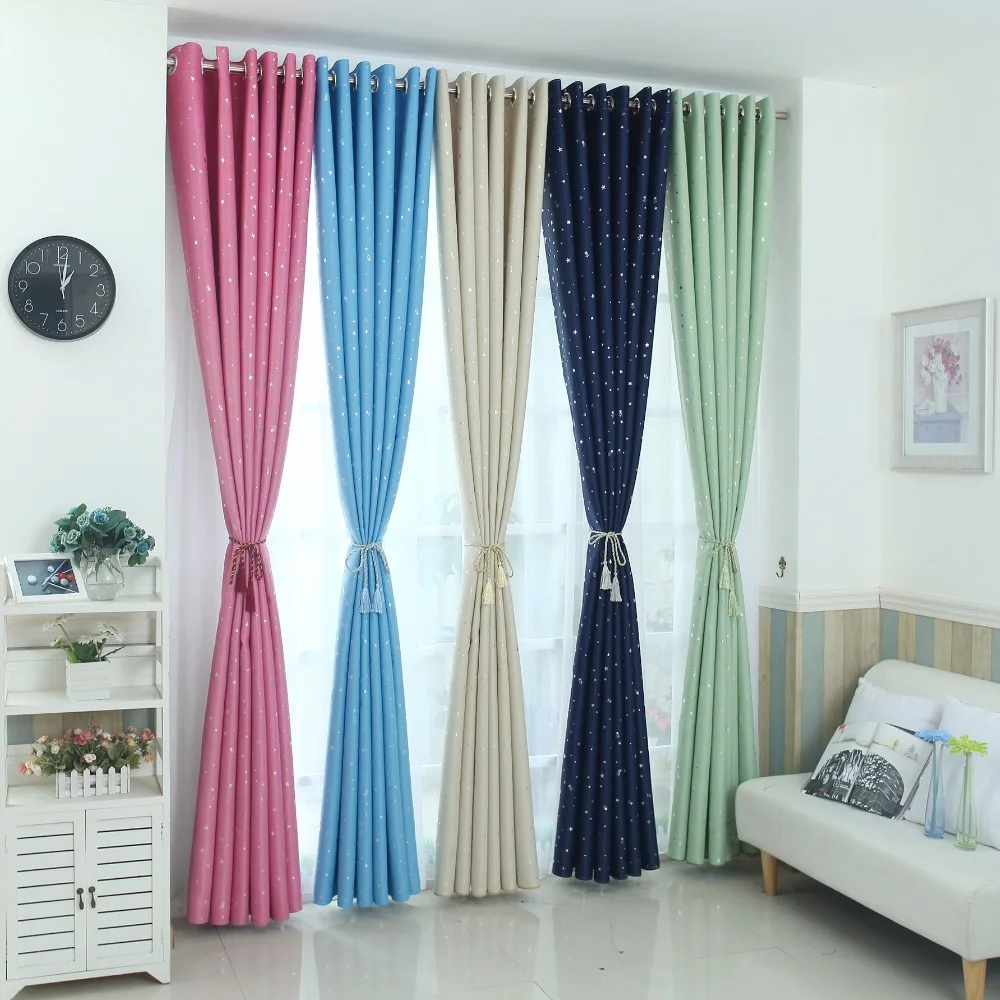 Modernas Cortinas de apagón niños dormitorio cortina para salón Elegent Bule Cortinas para sala
