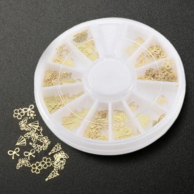 

Gold/Silver Color Alloy Material 3D Gold Decal Stickers Nail Art Tip DIY Decoration Stamping Manicure Anne