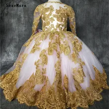 Милые платья-пачки для девочек с розовой подкладкой аппликация золотого цвета кружевные пышные платья для маленьких девочек бальное платье на день рождения с большим бантом сзади