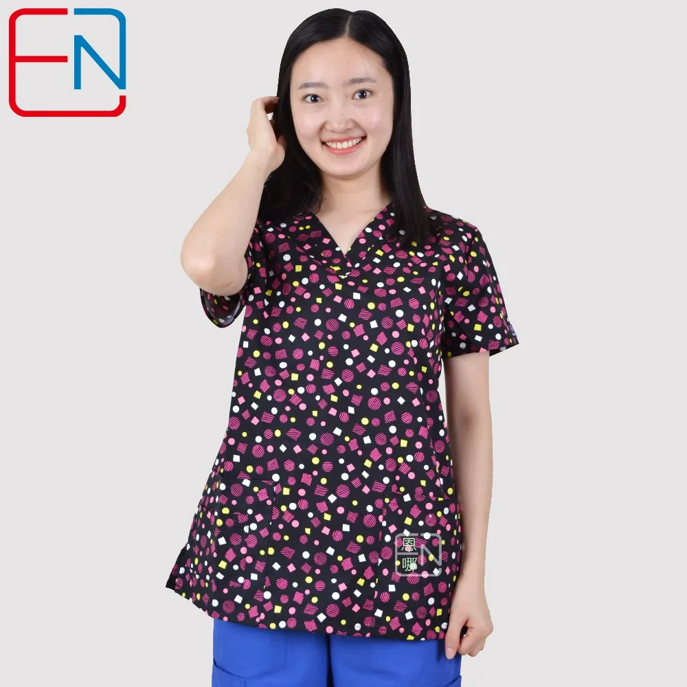 

Hennar Women medical scrub tops in 100% cotton scrubs,women scrub tops,women medical uniforms